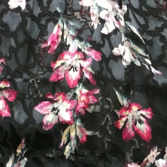 NWT Sz 0 Rebecca Taylor Silk Velvet Floral Top - Picture 2 of 11